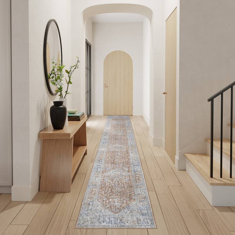 Nijuq Power Loomed Distressed Area Rug By HomeRoots - 12' Runner