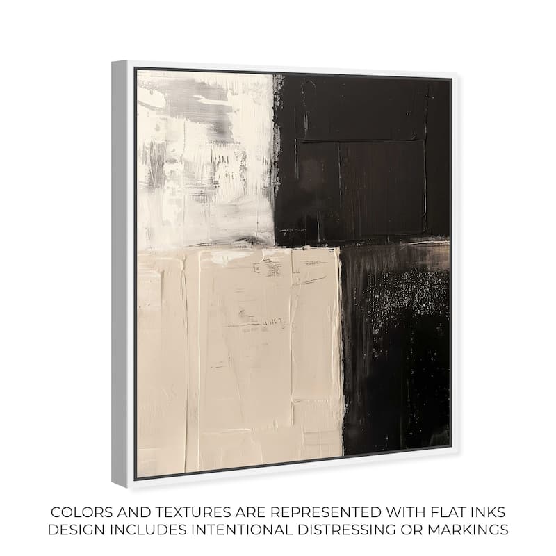Art Remedy Checkered Framed Abstract Shapes 1 Piece Canvas Wall Art