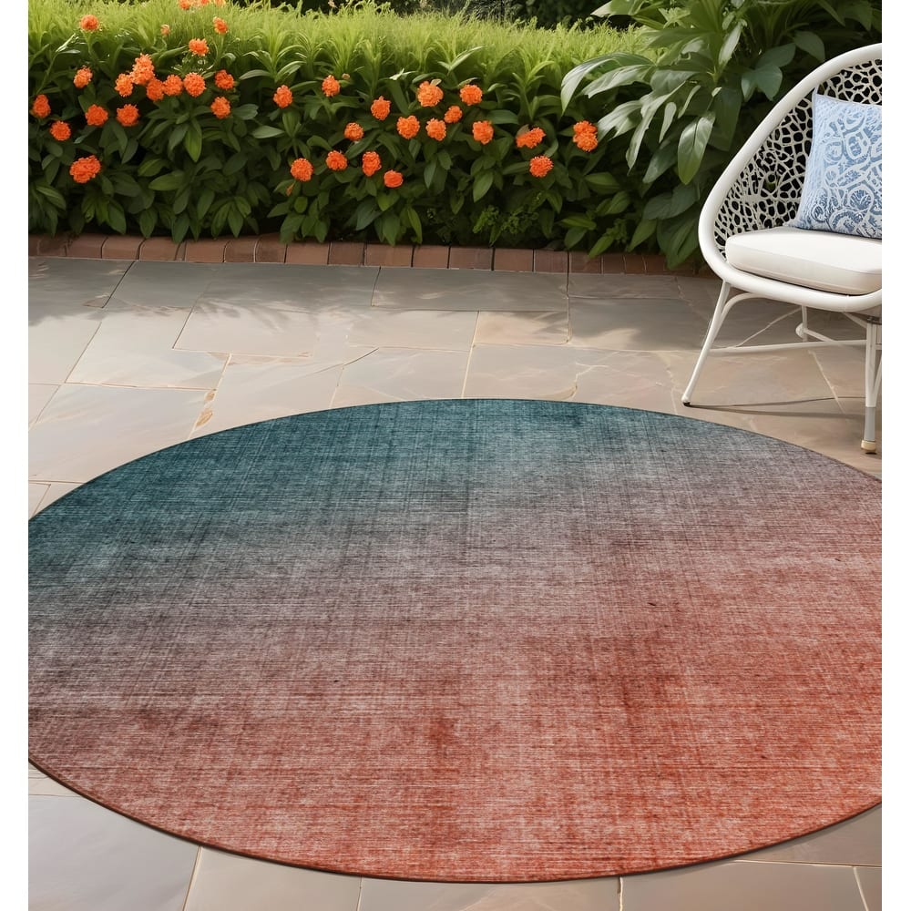 Java Ombre Weather Resistant Blended Style Outdoor Rug