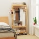 preview thumbnail 2 of 16, Bamboo Rolling Clothes Rack with Storage Shelves and Hanging Rod - W 30.9" x D 15.75" x H 66.34"