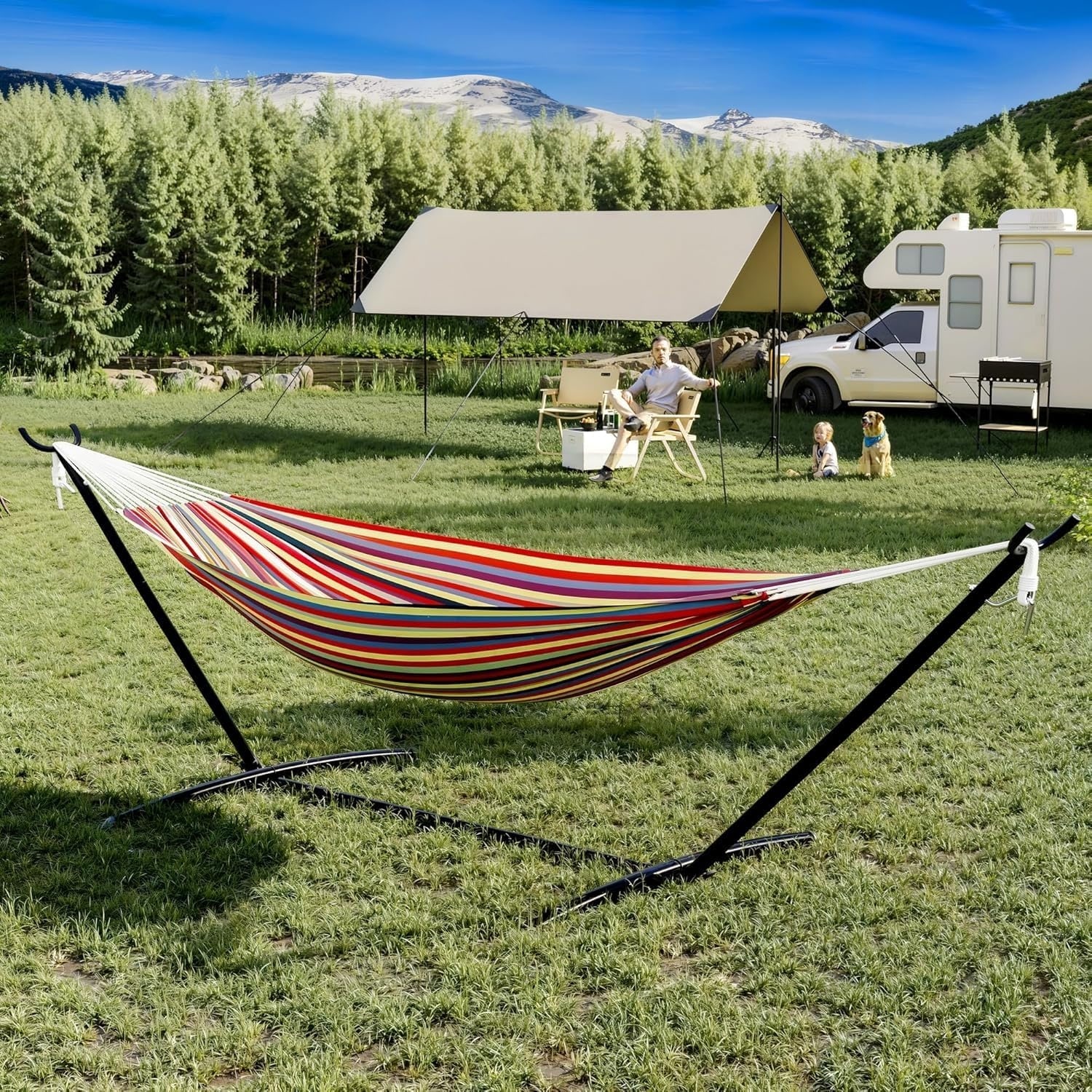 Camping Hammock Hammock With Steel Stand Overflow Portable Double