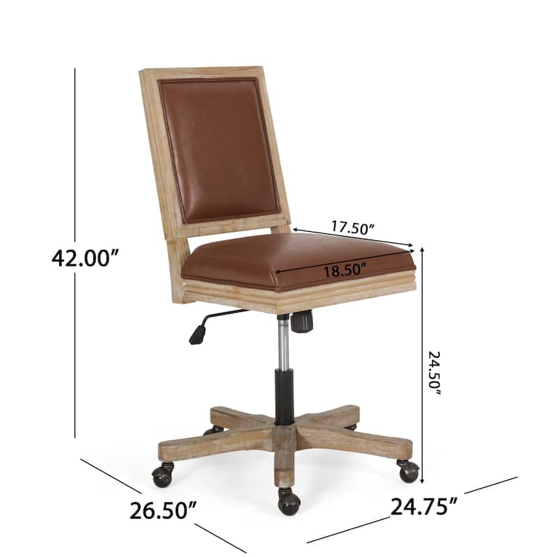 Sandine Upholstered Swivel Office Chair by Christopher Knight Home