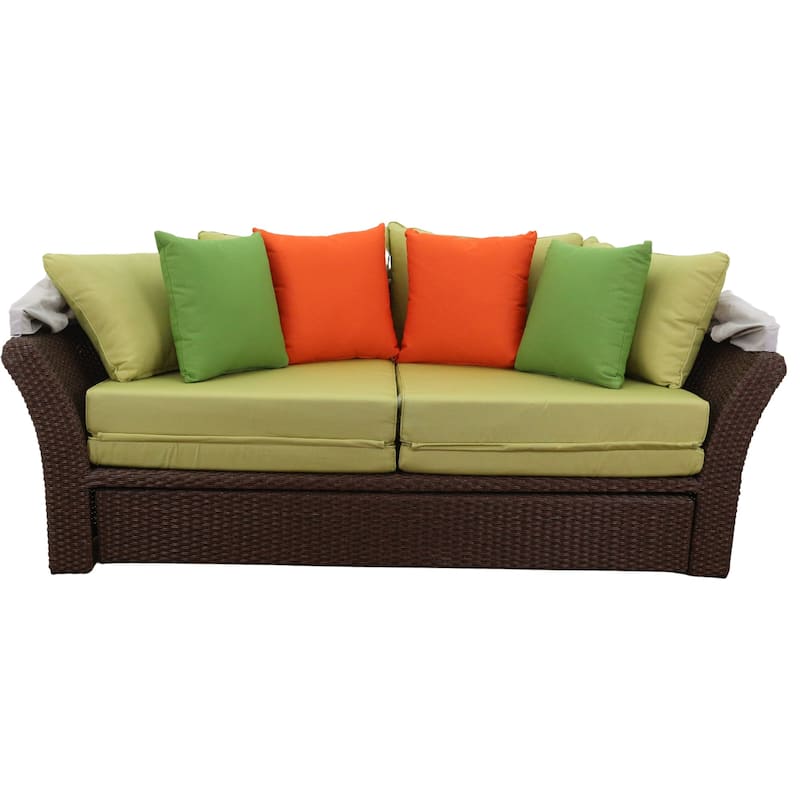 Courtyard Casual Green Eclipse Outdoor Expandable Daybed W/ Canopy