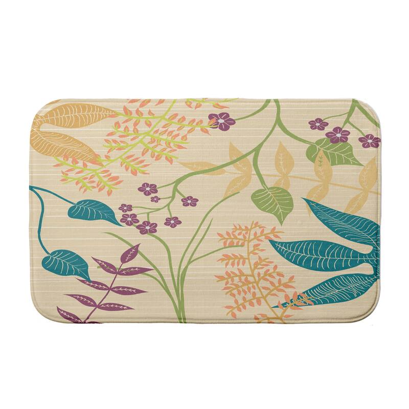 Botanical Bath Mat - 17 x 24 - Yellow