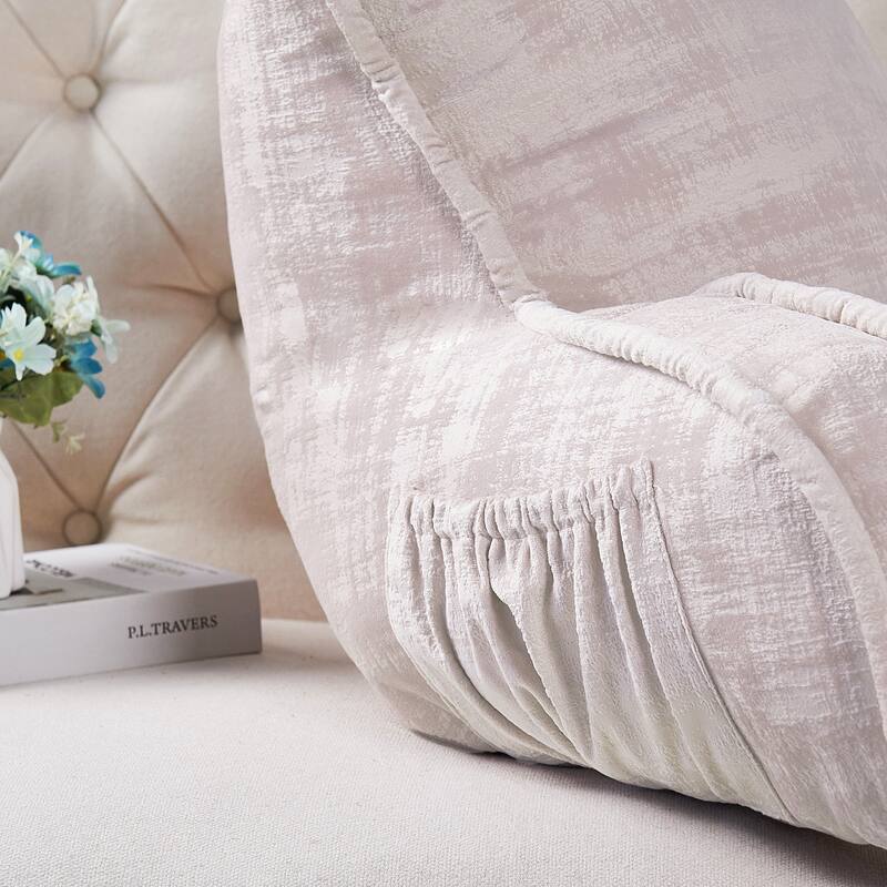 Textured Velvet Bedrest Reading Pillow Cover & Filling