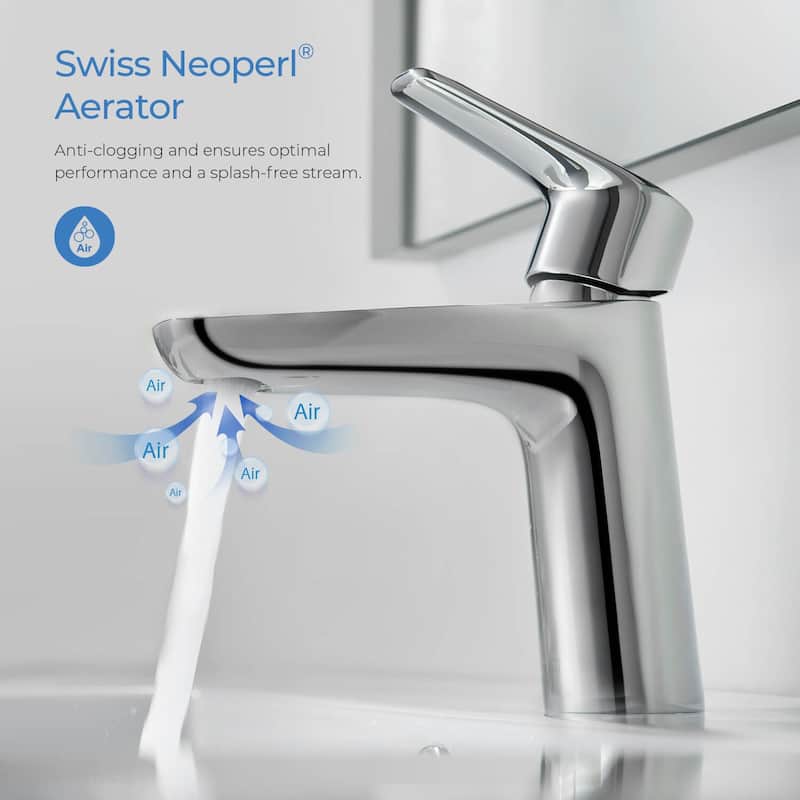 Lead Free Solid Brass Single Handle Bathroom Vanity Sink Faucet with Water Hose