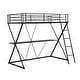 preview thumbnail 9 of 9, Twin Metal Loft Bed with Desk & Guardrails - Industrial Style with Safety