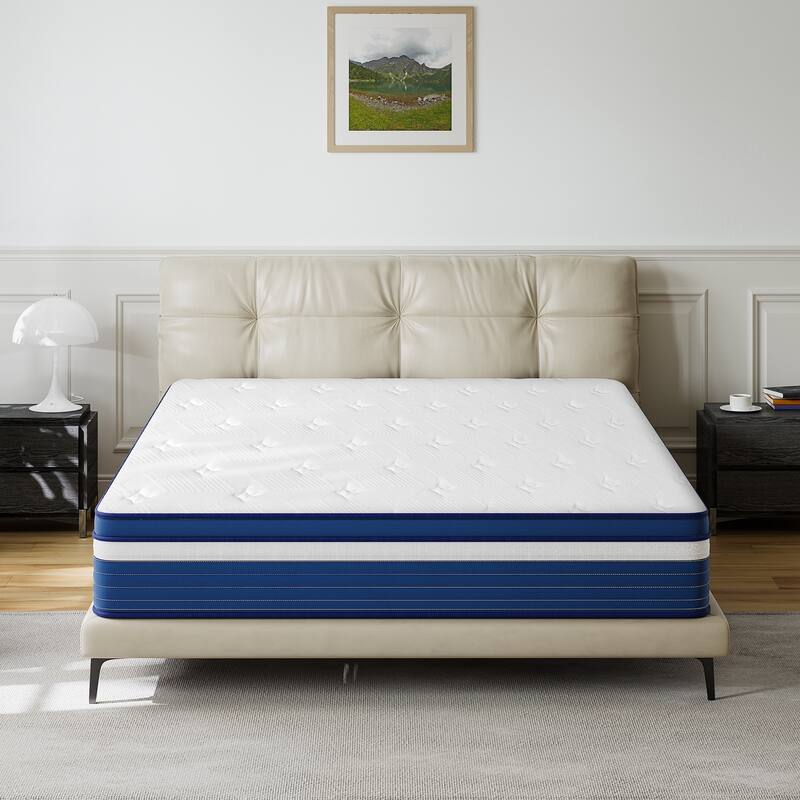 SweDrea 10in. Plush Pillow Top Gel Memory Foam Innerspring Hybrid Mattress with CertiPUR-US, SGS and OEKO-TEX Certified