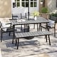 preview thumbnail 30 of 37, Outdoor 3/5/6-Piece Furniture Patio Dining Set with Rectangular Table