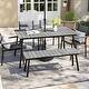 preview thumbnail 1 of 37, Outdoor 3/5/6-Piece Furniture Patio Dining Set with Rectangular Table