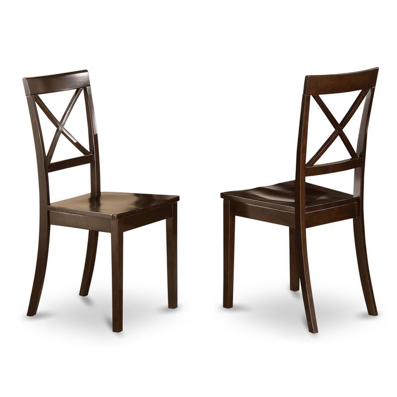 5-Piece Round Cappuccino Finish Solid Wood Top Dining table with 4-Chairs with