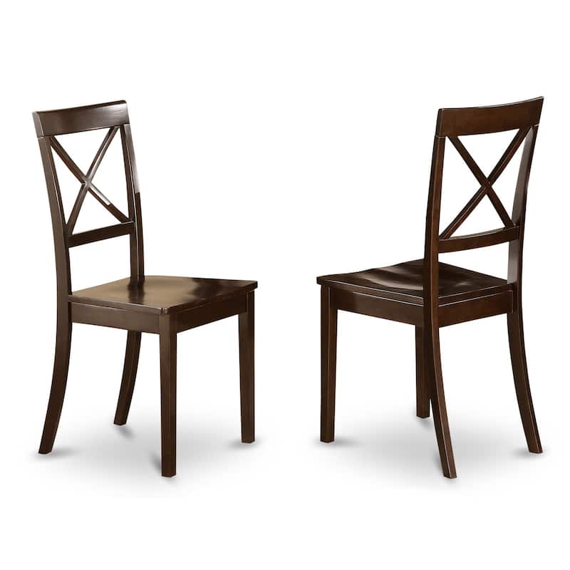 HomeStock 7-Piece Square Cappuccino Finish Solid Wood Top Dining Table with 6-Chairs