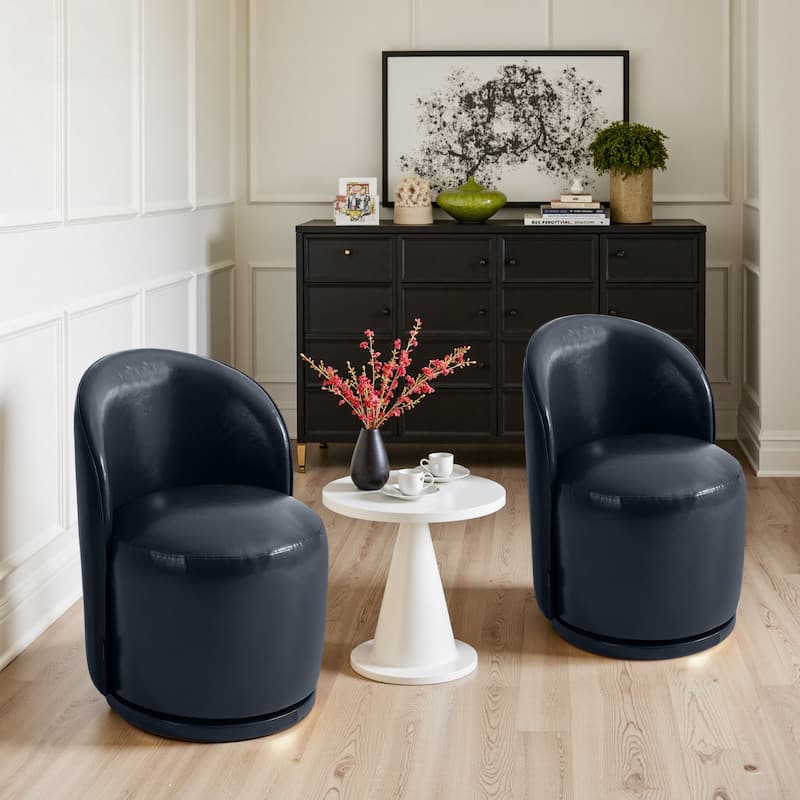 Modern Armless 360-Degree Swivel Dining Chair Barrel Chair