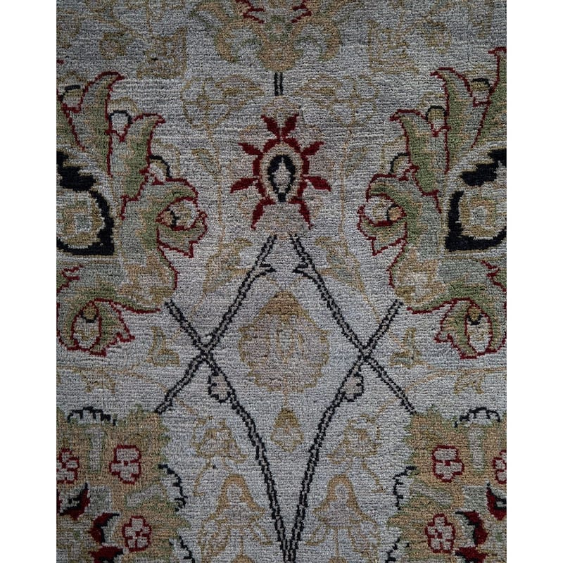 Overton Hand Knotted Wool Vintage Inspired Modern Contemporary Overdyed Gray Square Area Rug - 6' 2" x 6' 5"