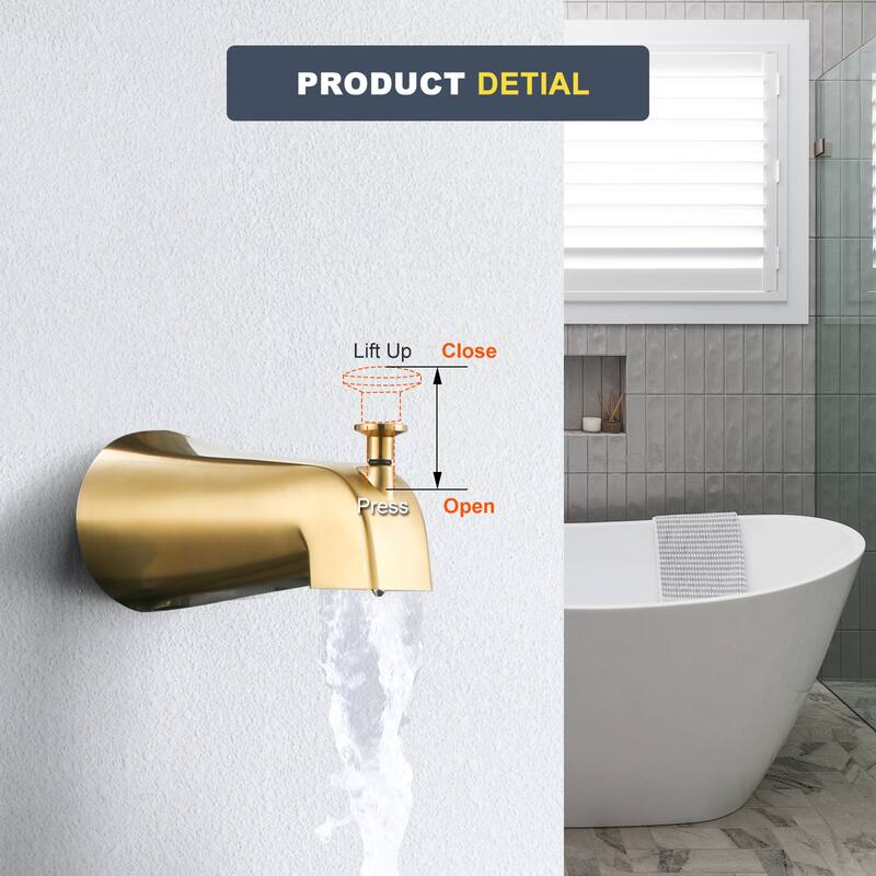 WOWOW Single Handle 5-Spray Shower Faucet with Tub Spout