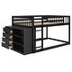 preview thumbnail 11 of 15, Full Over Full Wood Floor Bunk Bed with 4 Drawers & 3 Shelves,Espresso