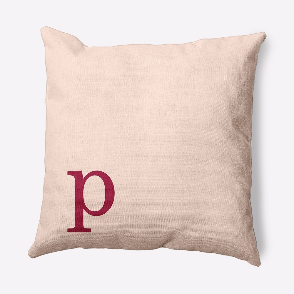 Modern Monogram Indoor/Outdoor Throw Pillow-P