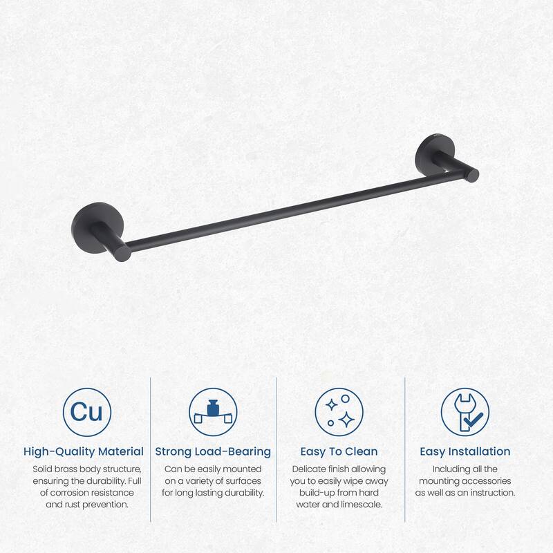 Circular Bathroom 20" Towel Bar - N/A