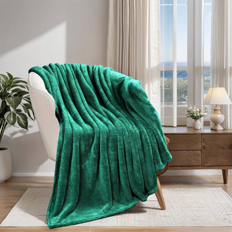 Superior Solid Fluffy Fleece Blanket, Plush and All Season
