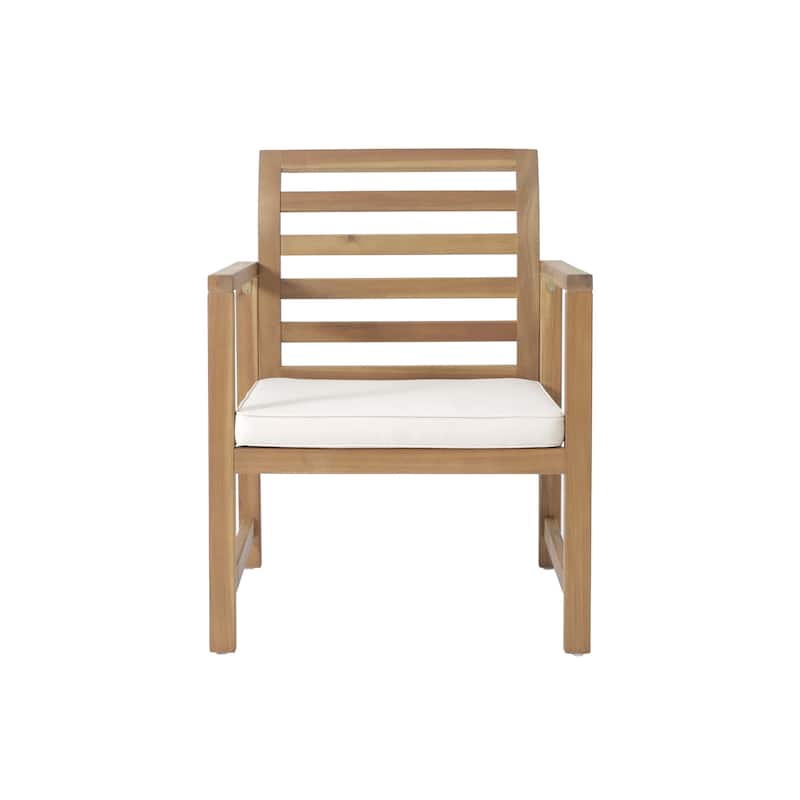 Outdoor Acacia Wood Club Chairs, 2-Pcs