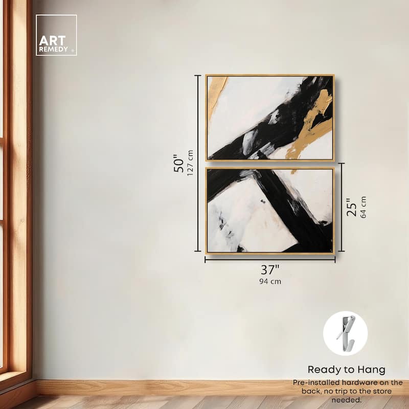Weight of Black I Canvas Set of 2 by Art Remedy