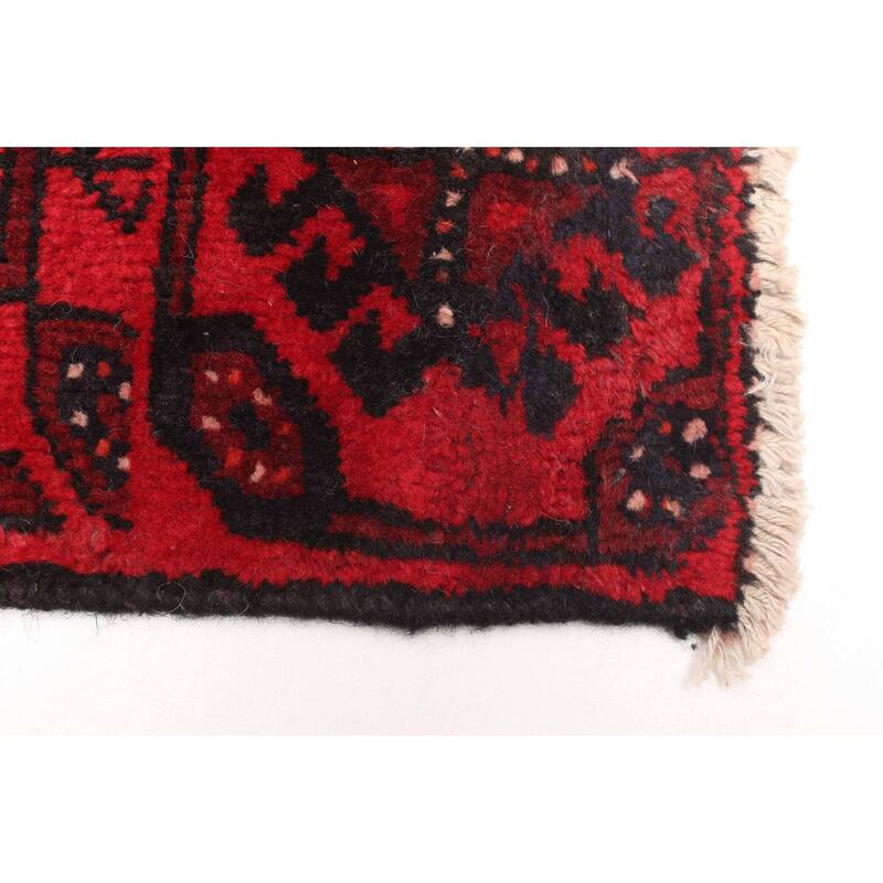 ECARPETGALLERY Hand-knotted Baluch Red Wool Rug - 4'0 x 7'5