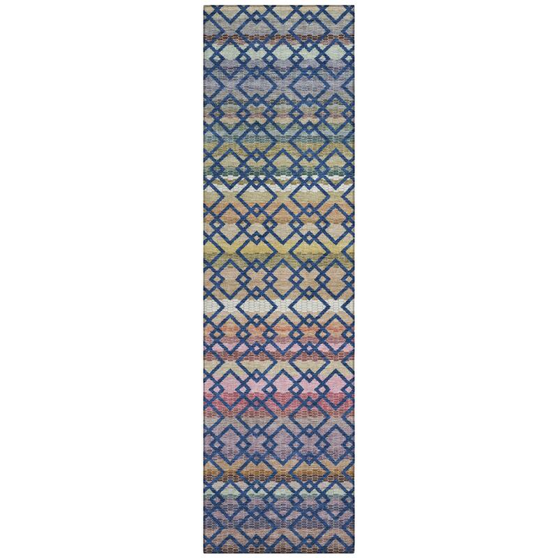 Machine Washable Indoor/ Outdoor Cabo Stripe Chantille Rug