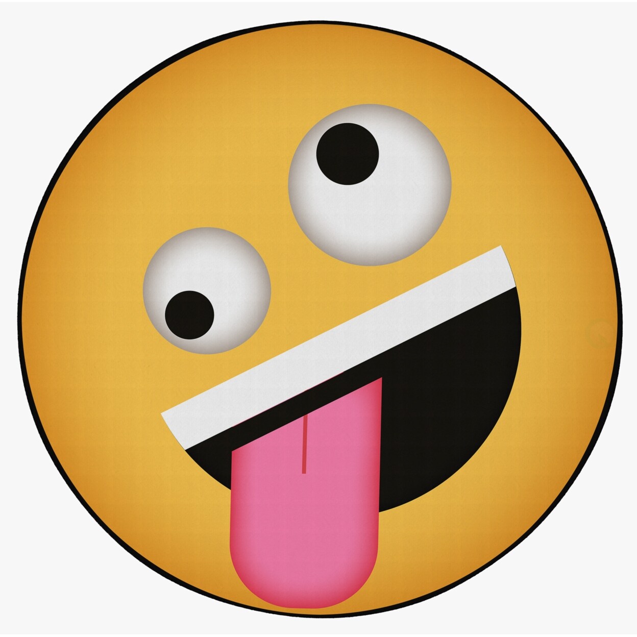 Deerlux Emoji Style Round Funny Smiley Face Kids Area Rug Crazy