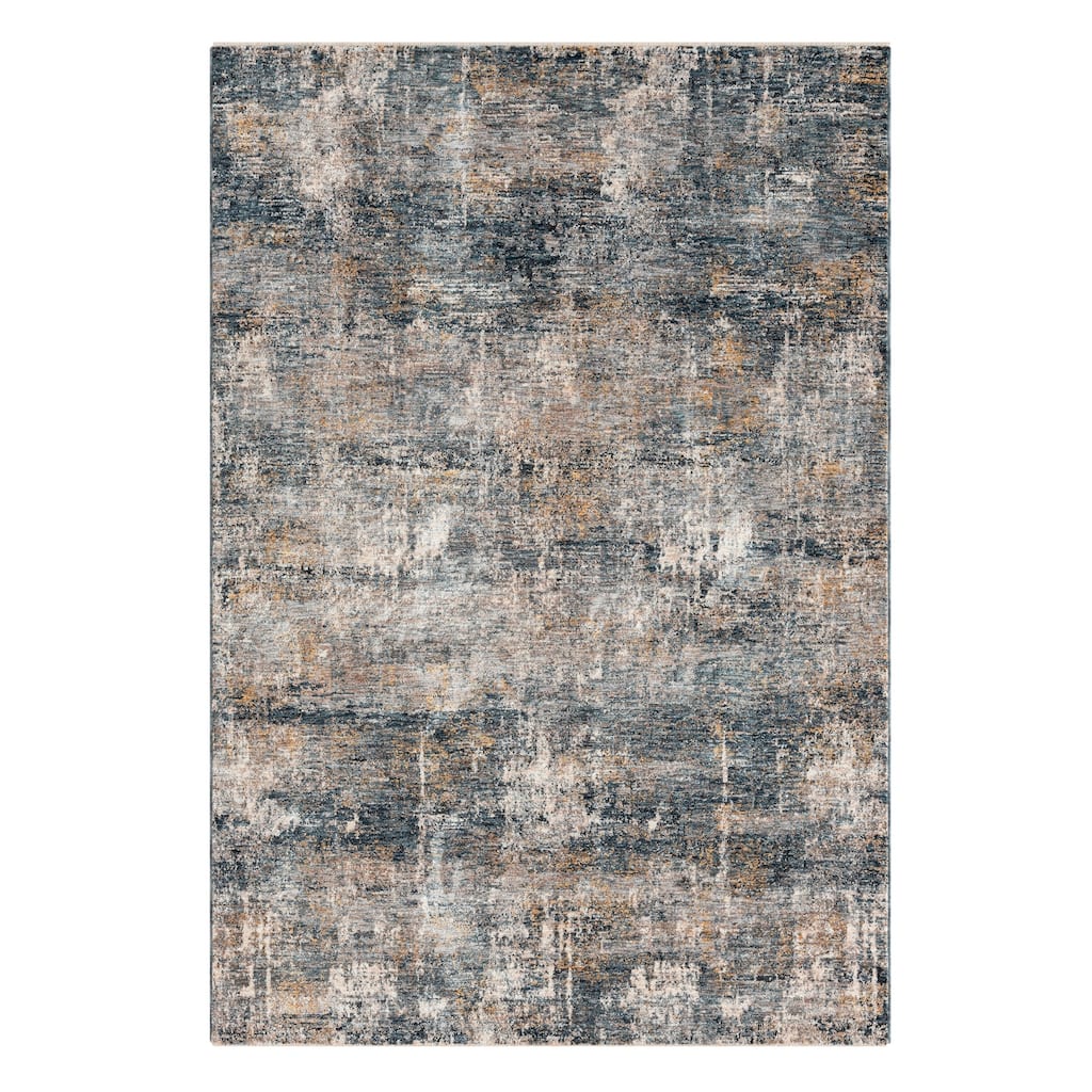 Terra by Obeetee Hampton Abstract Silver Rug