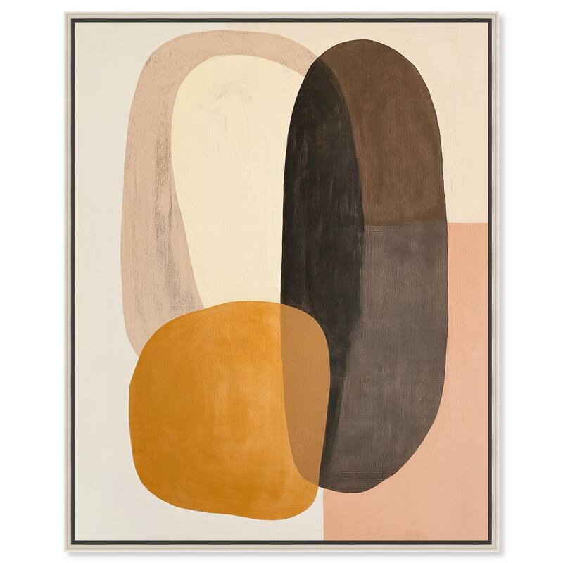 Burnt Ochre Orbit Canvas by Art Remedy - 36" x 45" - Silver