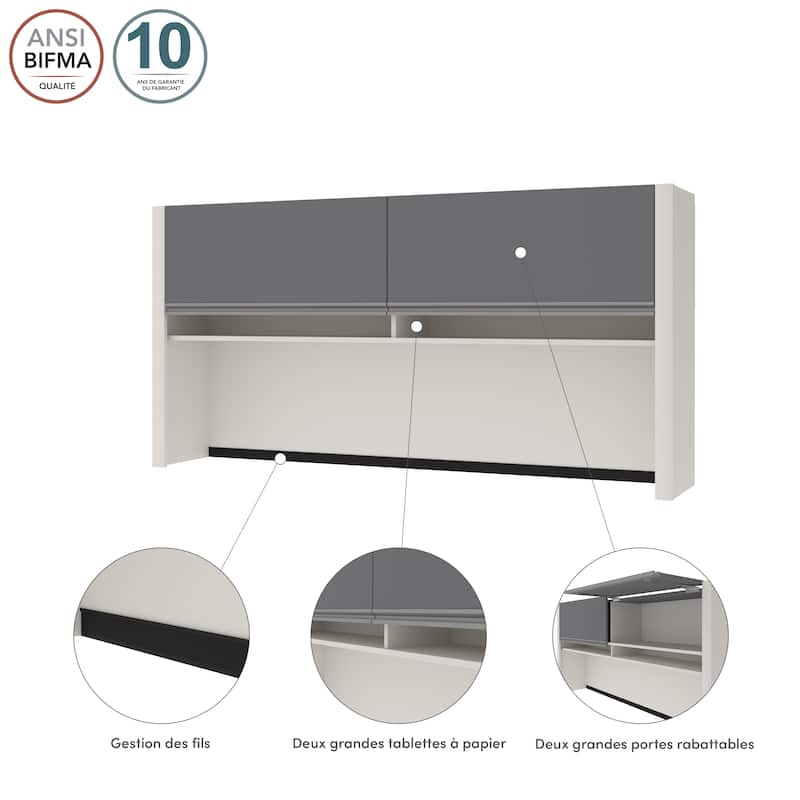 Bestar Connexion 71W Hutch for Narrow Desk Shell by Bestar