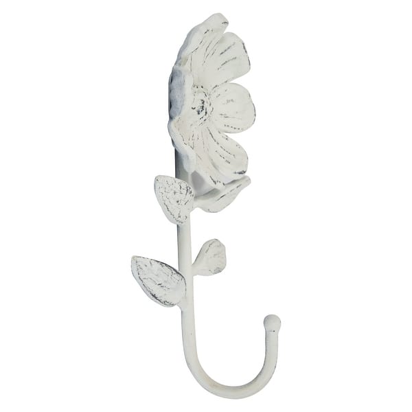 Foreside Home & Garden Rustic Antique White Flower Decorative