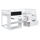preview thumbnail 13 of 25, Twin Size Low Loft Bed in Sturdy Wood Frame with Rolling Desk, Shelf, and Two Storage Drawers, Full-Length Guardrail