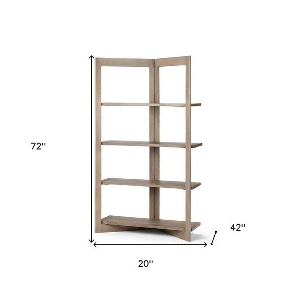 Light Brown Wood Shelving Unit With 4 Shelves Light Brown Wood Shelving Unit With 4 Shelves
