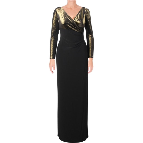 ralph lauren velvet surplice dress