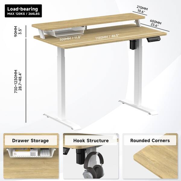 Fenge 2 Tier Electric Standing Desk Height Adjustable Stand up Desk Bed Bath & Beyond 33776999