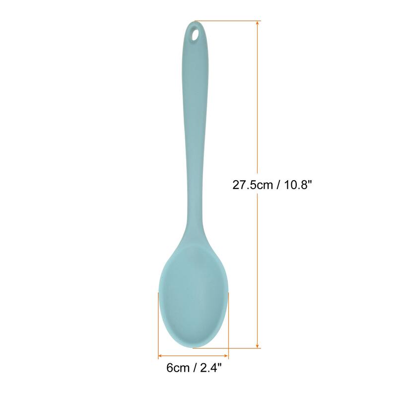 2Pcs Silicone Spoons Heat Resistant Cooking Utensil Mixing Spoon - Light Grey