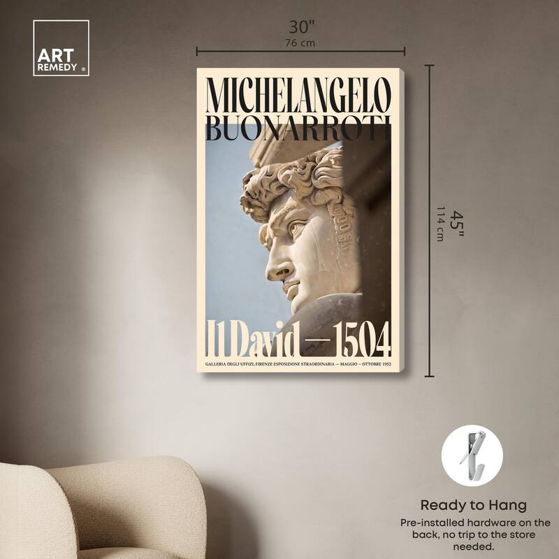David in Marble Canvas by Art Remedy, Gallery Wrapped