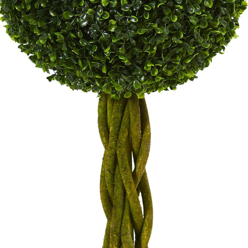 Modern Topiary Tree 4ft - Artificial Double Ball Tree Indoor Outdoor Decor - Green - 51-60 Inches