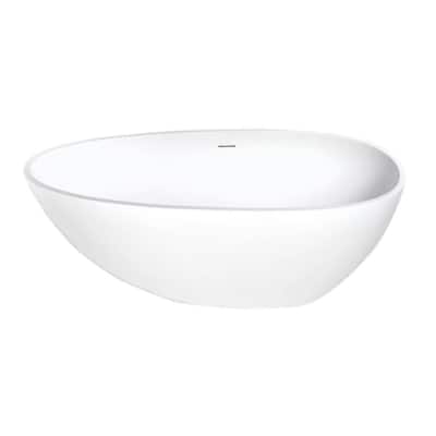 Kingston Brass Aqua Eden 59" Free Standing Engineered Stone Soaking