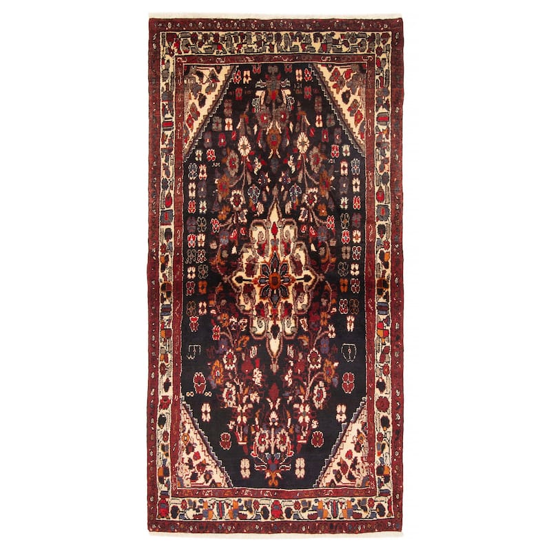 ECARPETGALLERY Hand-knotted Andelz Navy Wool Rug - 4'0 x 8'0 - Dark Navy - 4'0 x 8'0