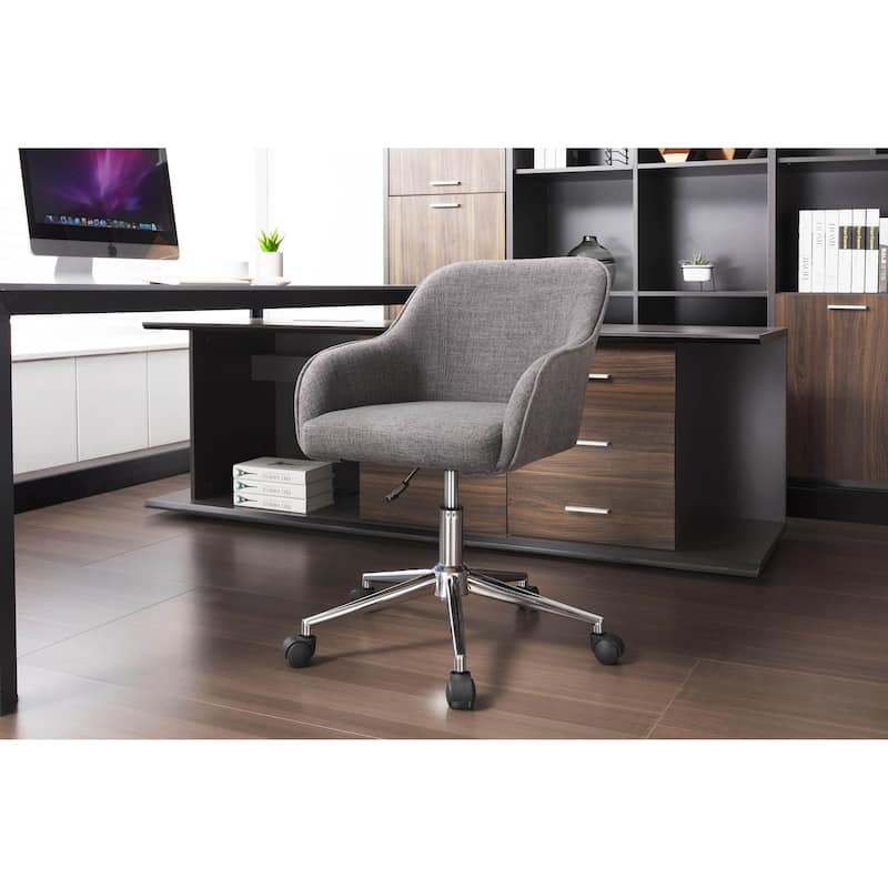 Porthos Home Faiz Fabric Office Chair with Chrome Roller Base