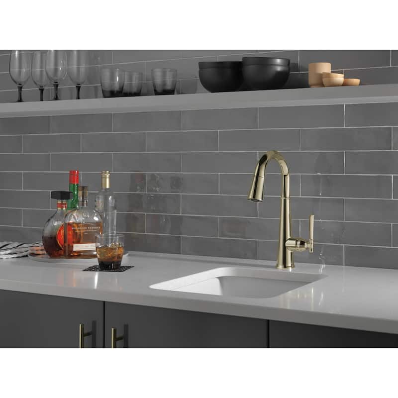 Delta Emmeline 1.8 GPM Single Hole Pull Down Bar/Prep Faucet with