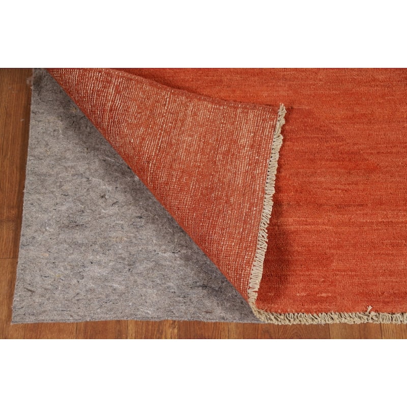 Orange Modern Gabbeh Oriental Area Rug Hand-Knotted Wool Carpet - 4'11" x 6'7"