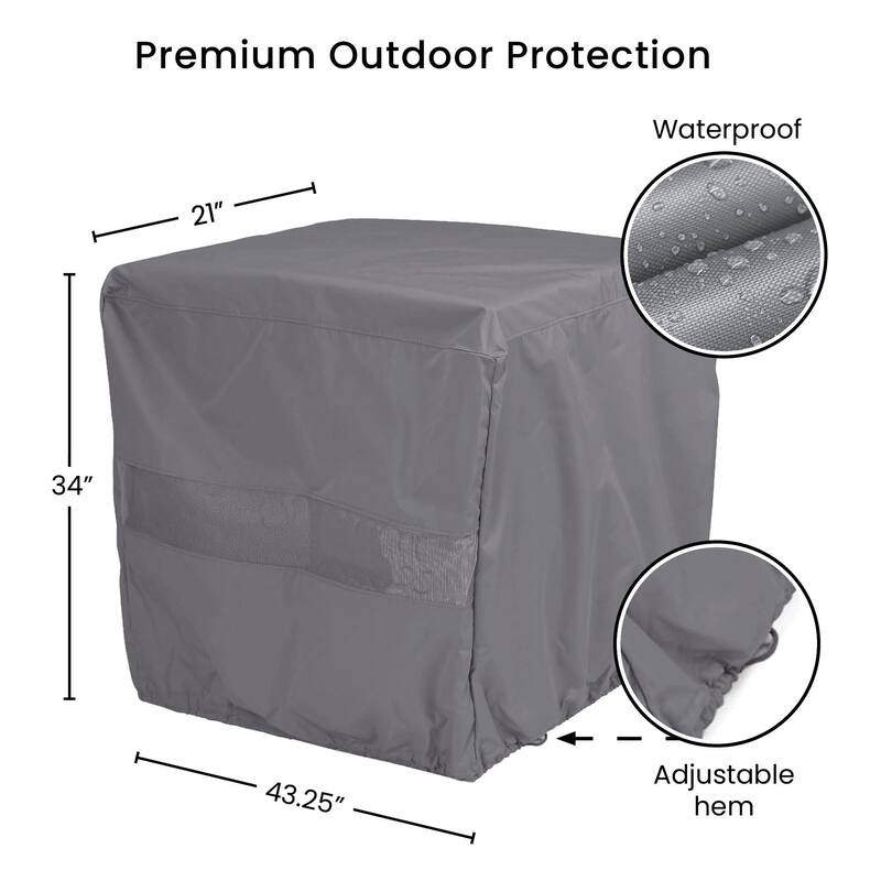 Multi-Purpose Rectangular Outdoor Patio Cover - 34" x 43.25" x 21" - Gray