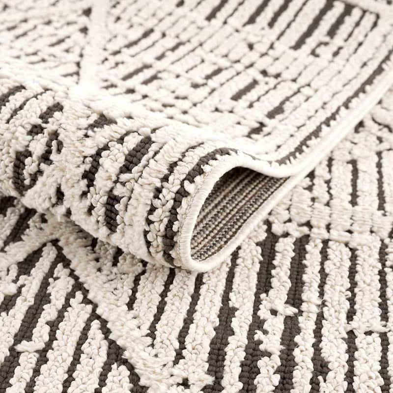 Hauteloom Munich Modern Farmhouse Bohemian Neutral Area Rug