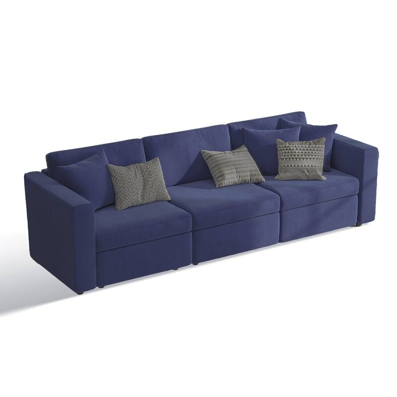 Pocassy Cloud Sectional Couch Upholstered Velvet Couches