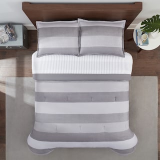Serta Simply Clean Billy Stripe Antimicrobial Bedding Set with Sheets
