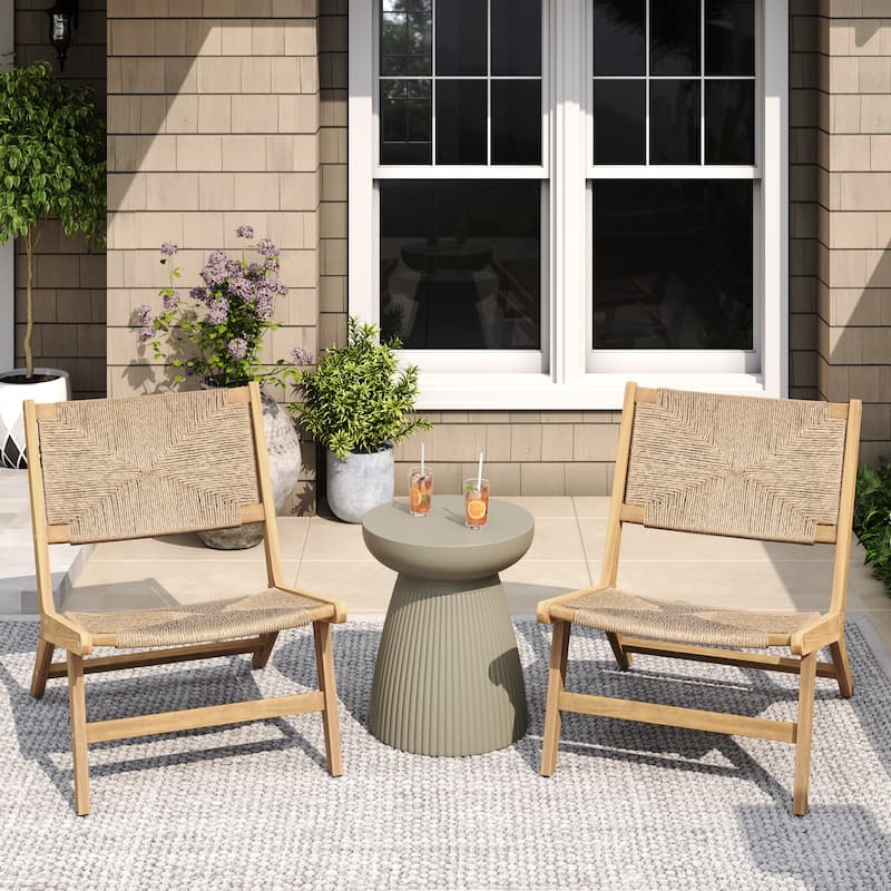 Christopher Knight Home-Mark Acacia Wicker Patio Lounge Chair Set of 2 - Light Teak+Natural