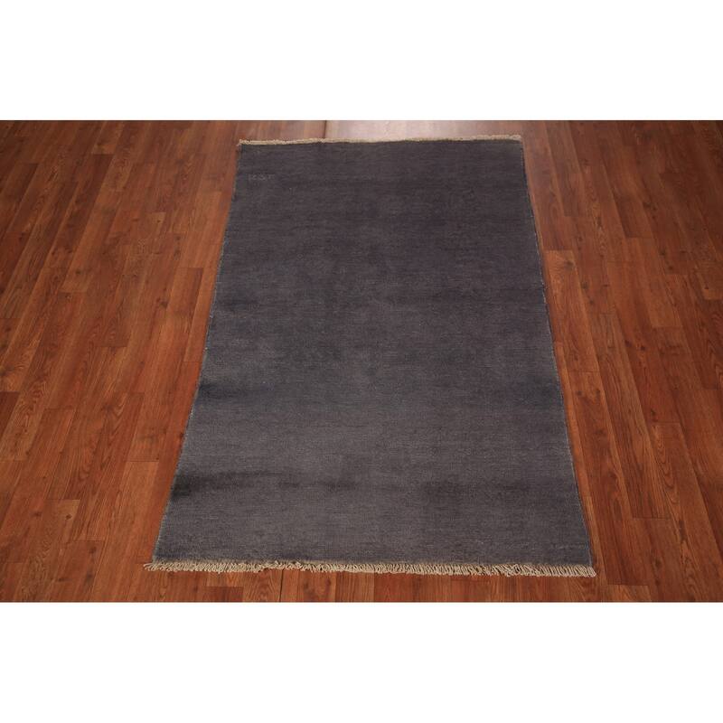 Gray Modern Gabbeh Oriental Foyer Rug Handmade Wool Carpet - 3'2" x 4'10"